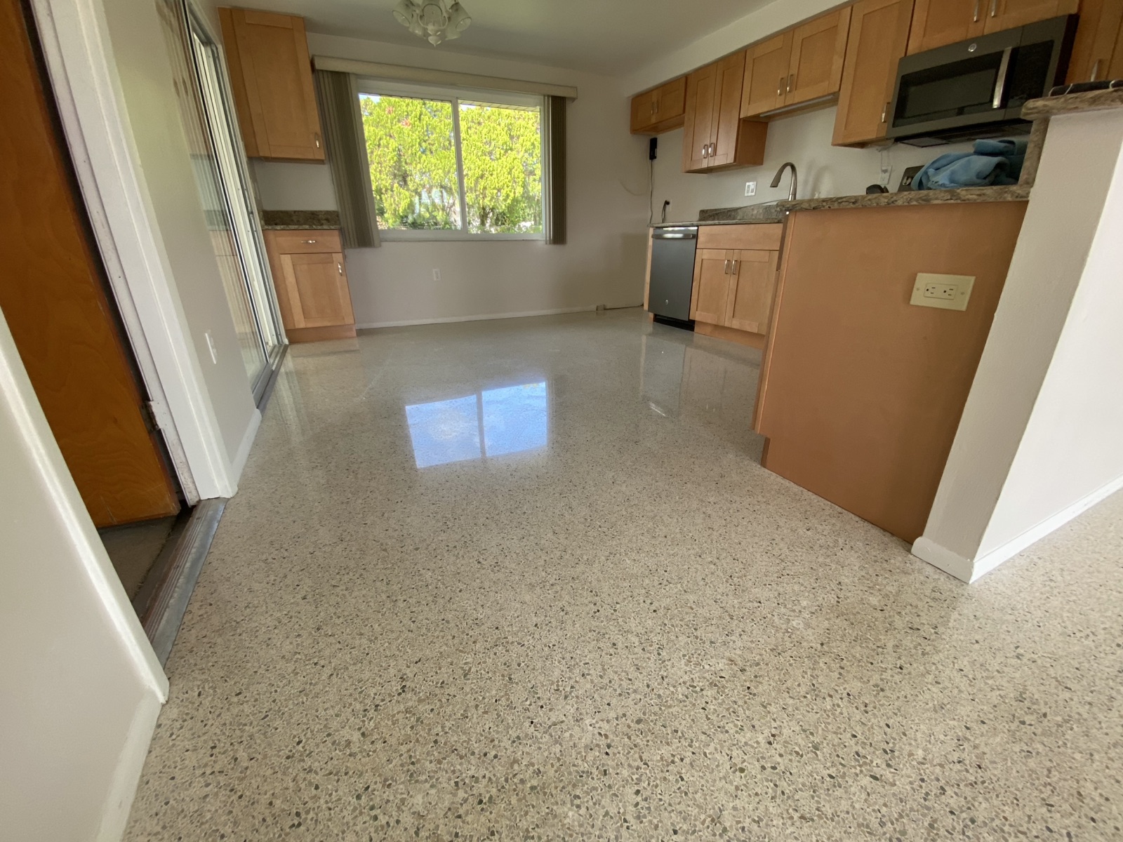 Restored terrazzo in a kitchen in Venice Gardens