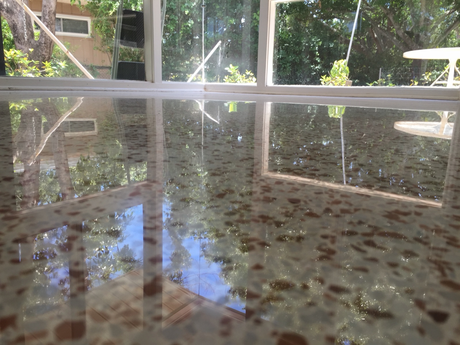 Reflections on terrazzo in Indian Beach/Sapphire Shores, Sarasota