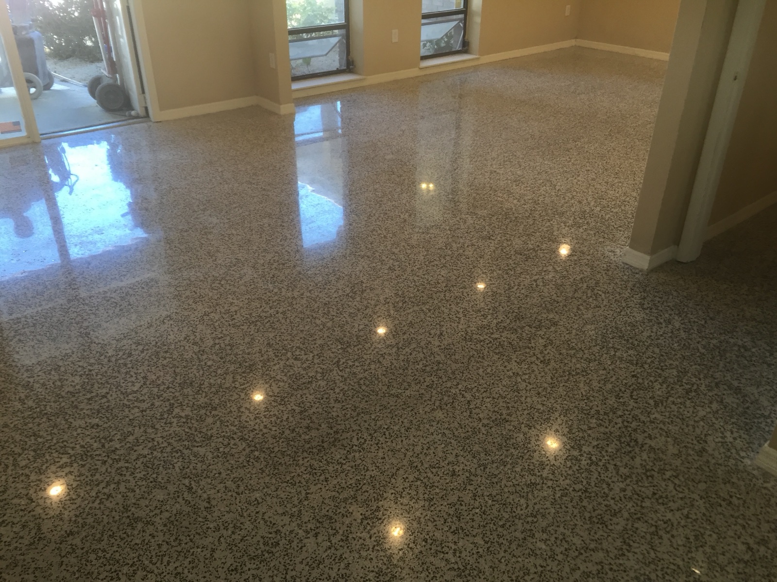 Polished terrazzo in a kitchen and dining room in Sara Bay, Sarasota