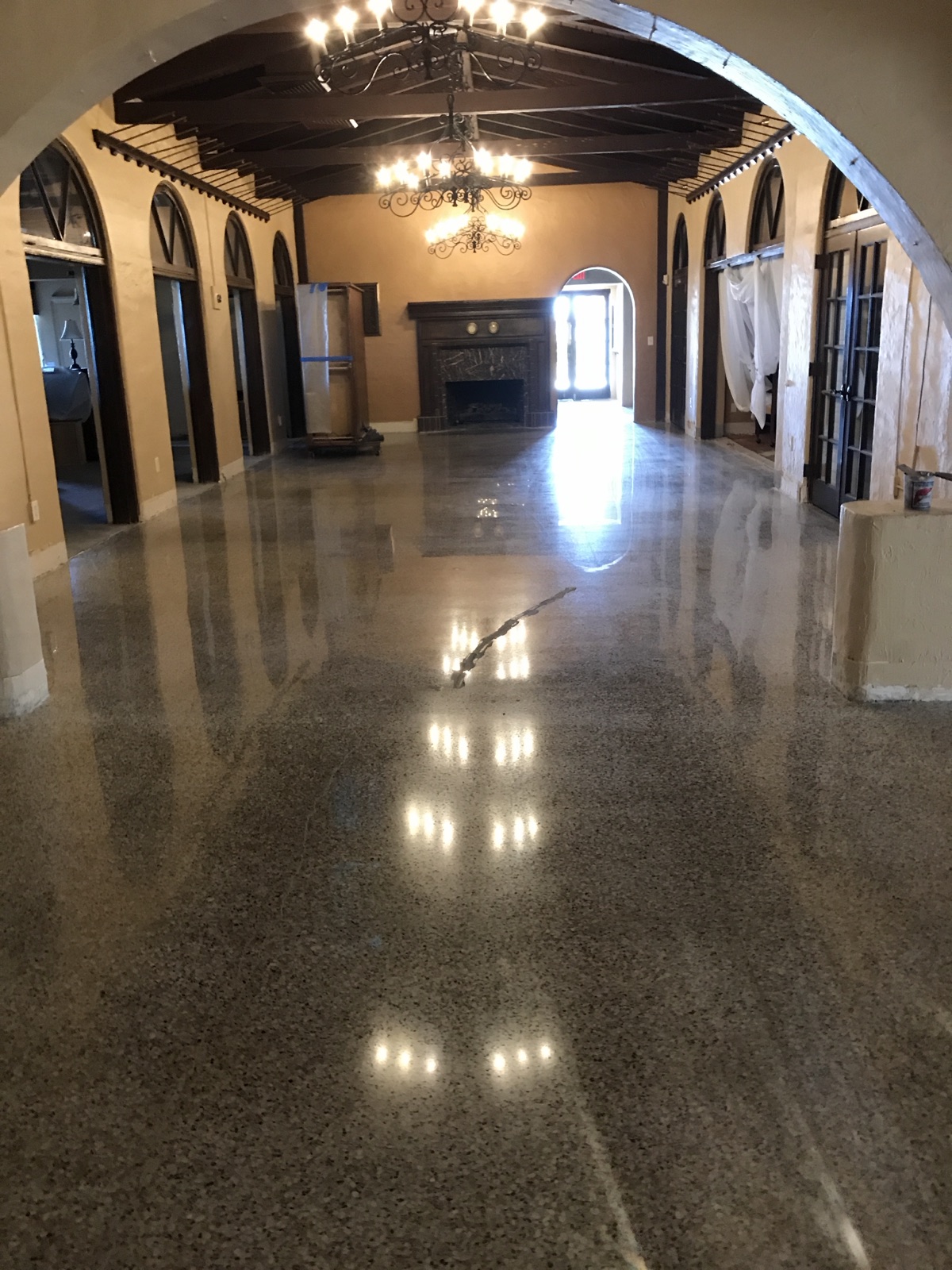 Restored terrazzo from pre-1930s at the New Smyrna Yacht Club