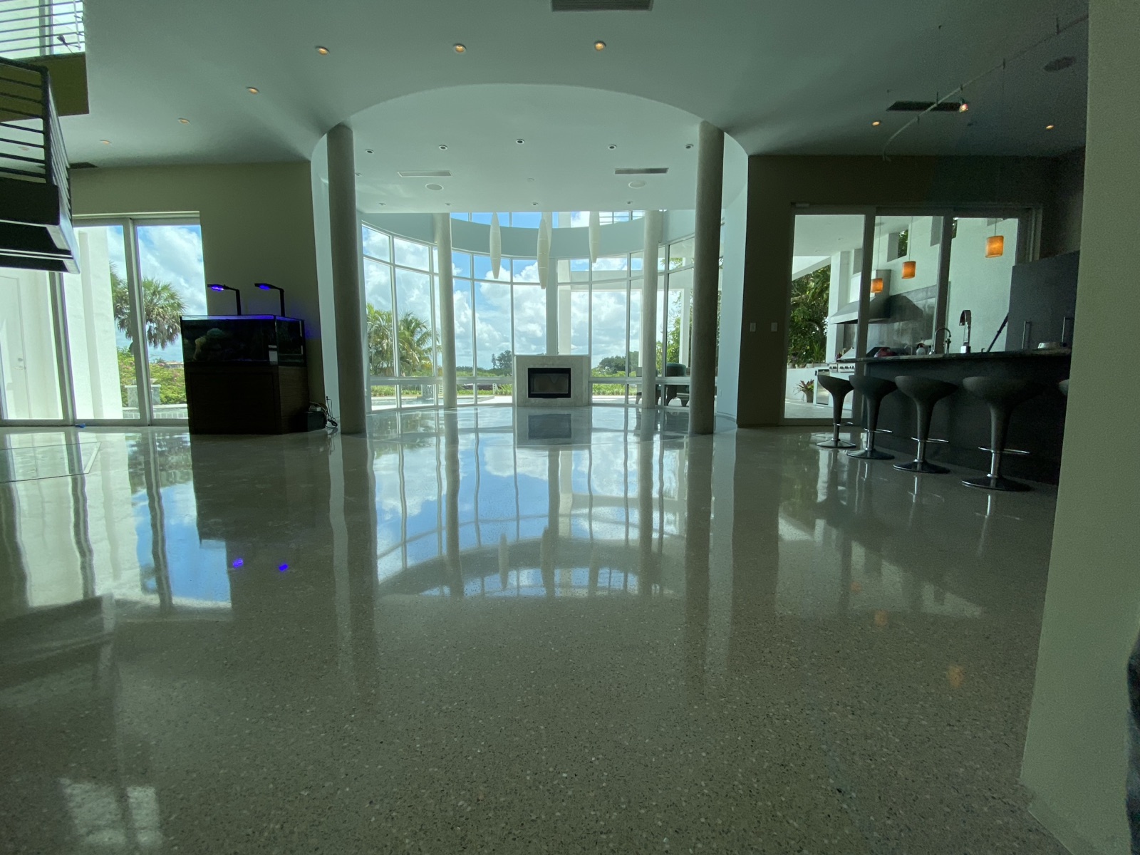 Freshly repolished terrazzo on Siesta Key