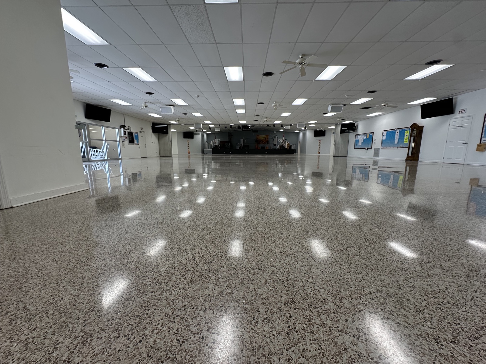 Polished terrazzo in a community clubhouse