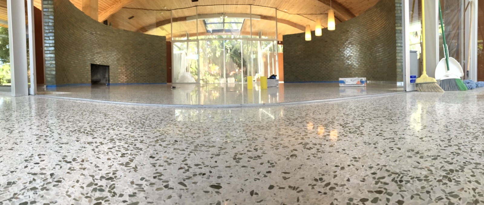 Polished terrazzo in the Herron House in Venice
